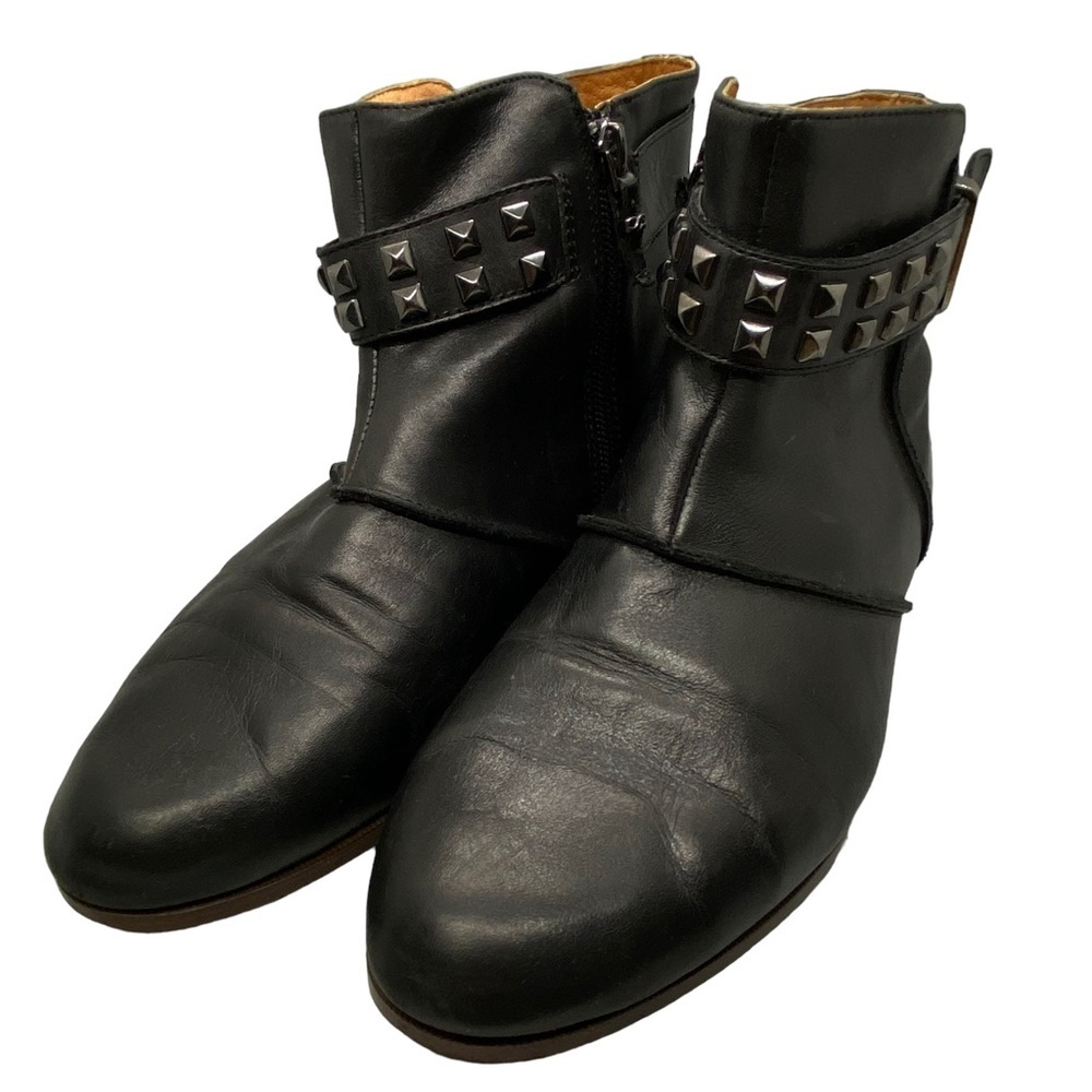 Earthies Treano Studded Black Leather‎ Boots Booties Size 8B